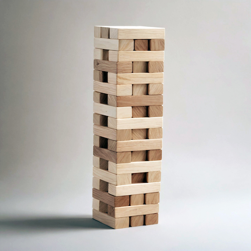 Wooden block game Jenga