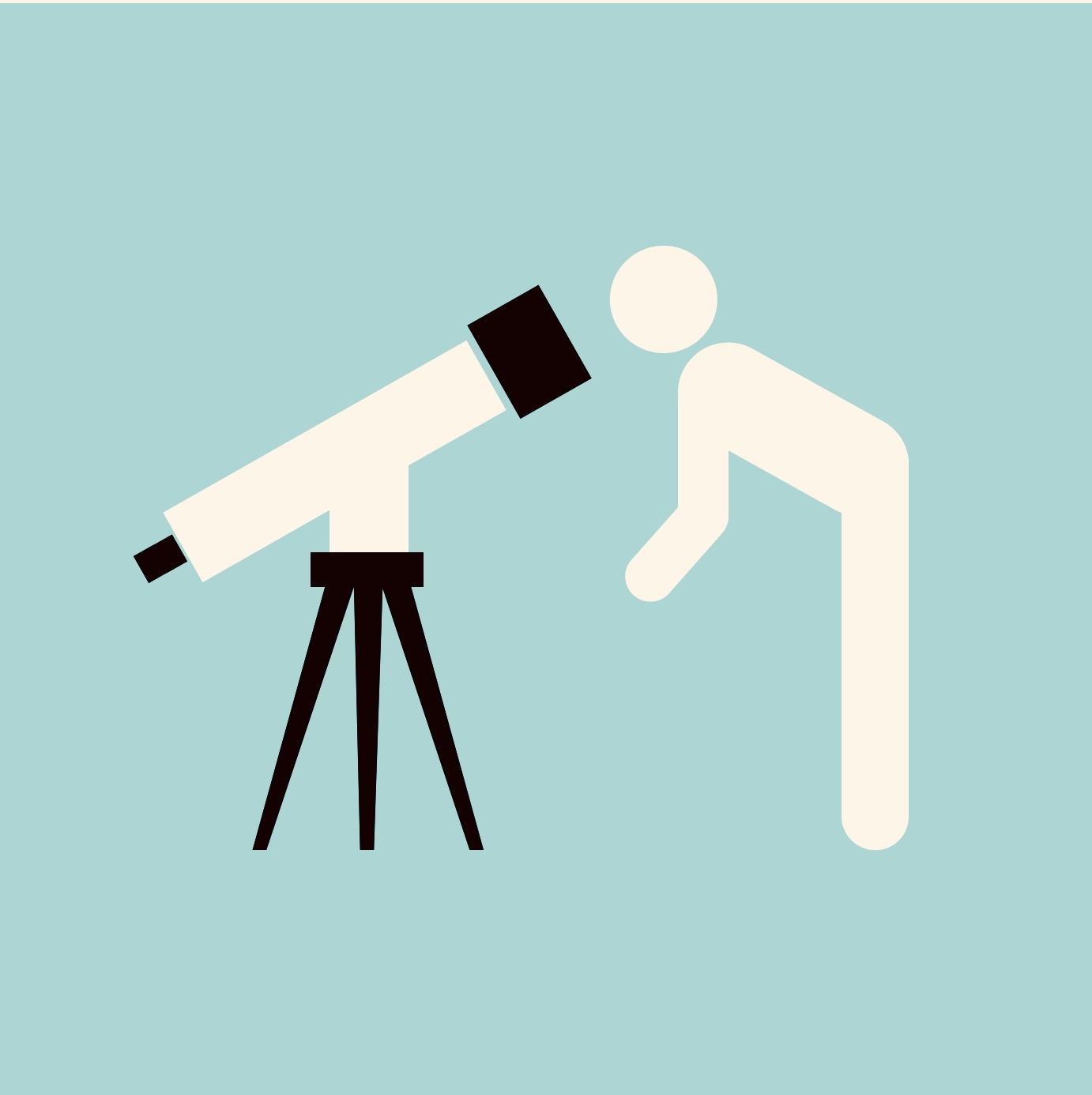 Man looks through wrong end of a telescope