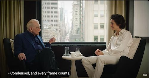 Director Martin Scorsese talks about the difference between making a 3-hour and a 60-second film with actor Timothée Chalamet